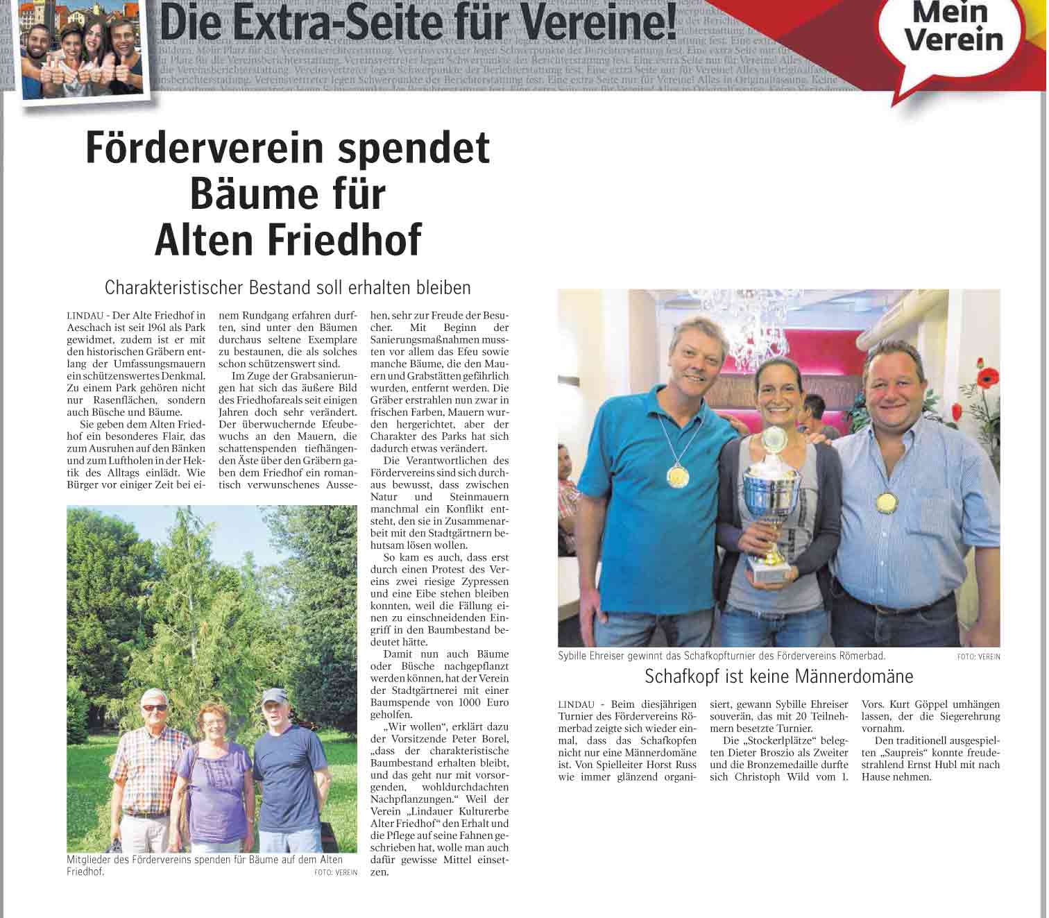 Baumspende für den alten Friedhof Lindau 