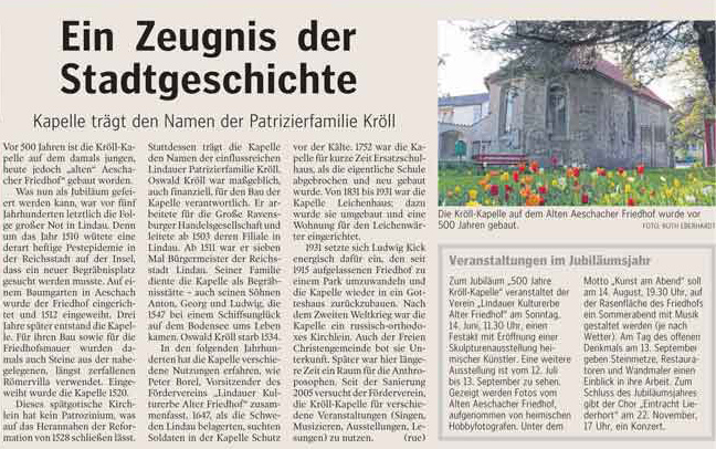 500 Jahre Kröll-Kapelle 