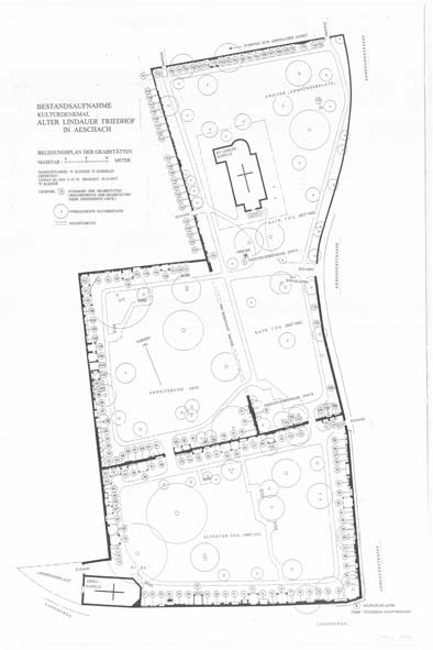 Lageplan der Gräber auf dem Alten Friedhof Lindau