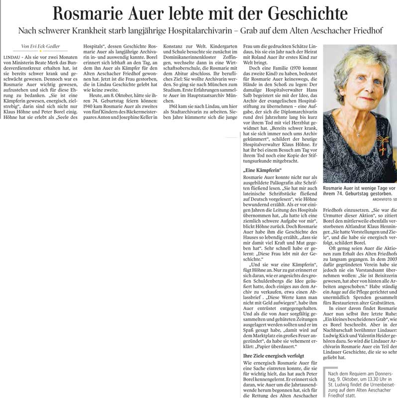 Nachruf Rosmarie Auer 8.10.14